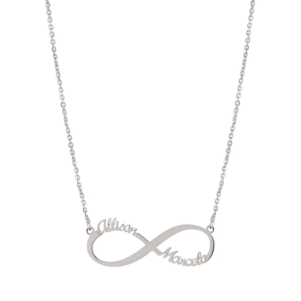 Custom Infinity Necklace with Names - Personalized Sterling Silver Jewelry for Women"