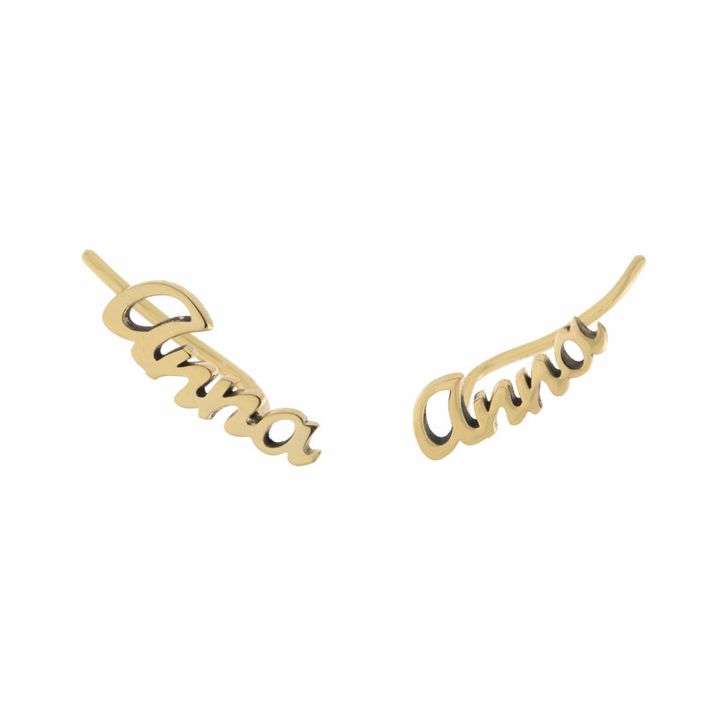 Mini Script Earrings