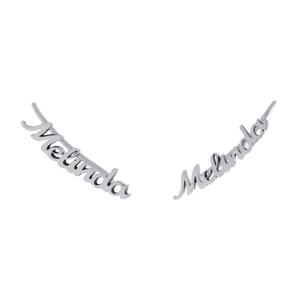 Mini Script Earrings