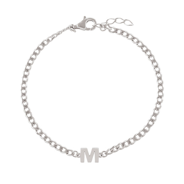 Havana Curb Chain Single Initial Bracelet